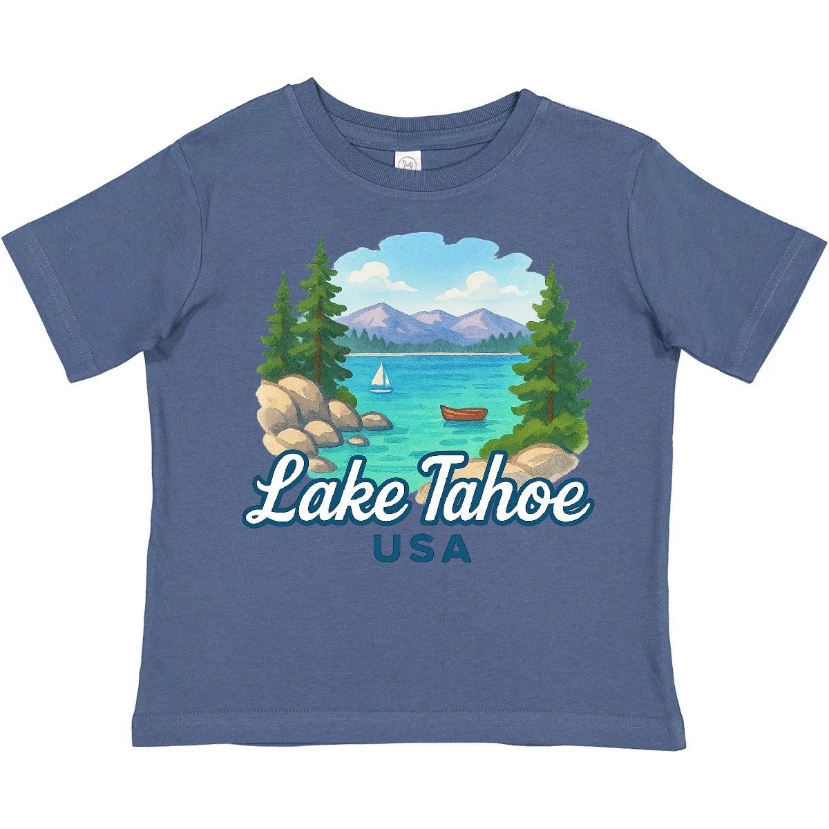 Inktastic Lake Tahoe Scenic View USA Toddler T-Shirt Child Preschooler Kid 120