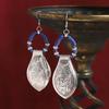 Woven earrings exaggerated Miao silver engraved earrings exotic retro style horse dress long earrings