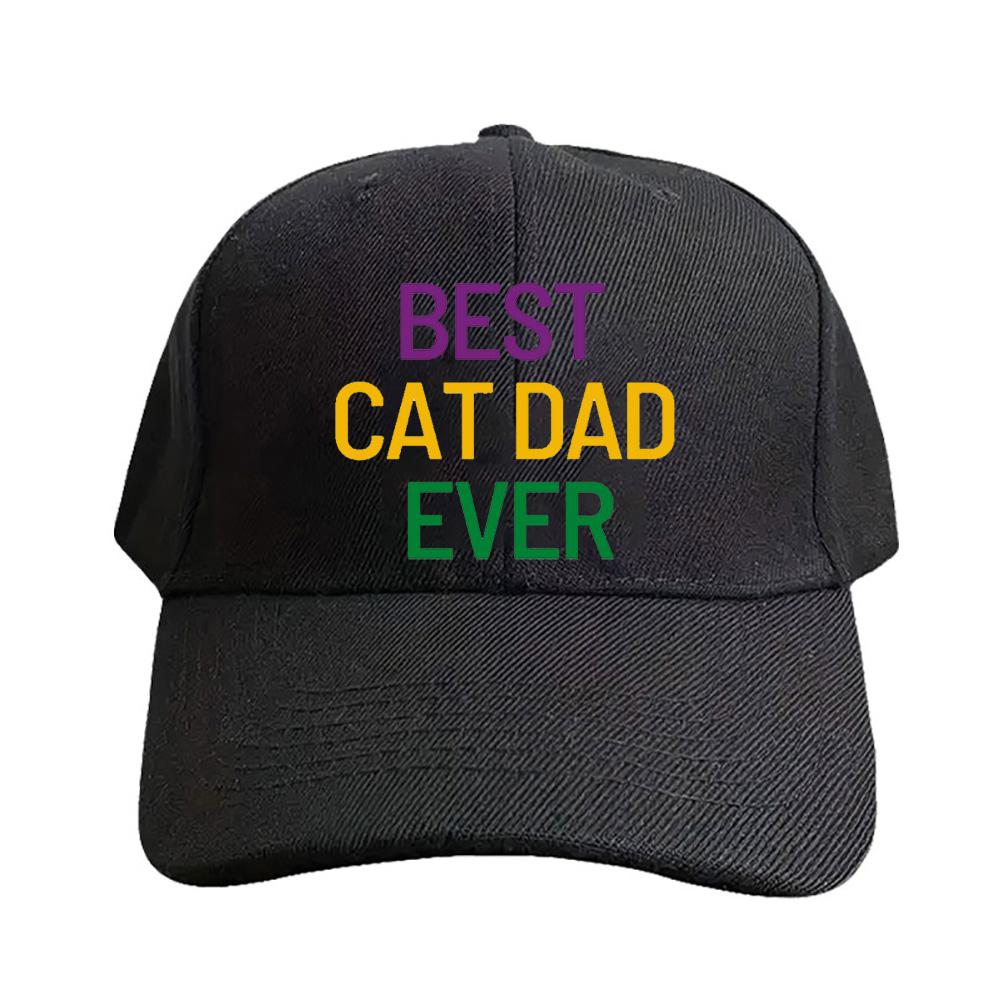 Best Cat Dad Ever Woman Man Baseball Cap Adult Adjustable with Curved Brim Hiking Fishing Hat Trucker Cap Street Fashion