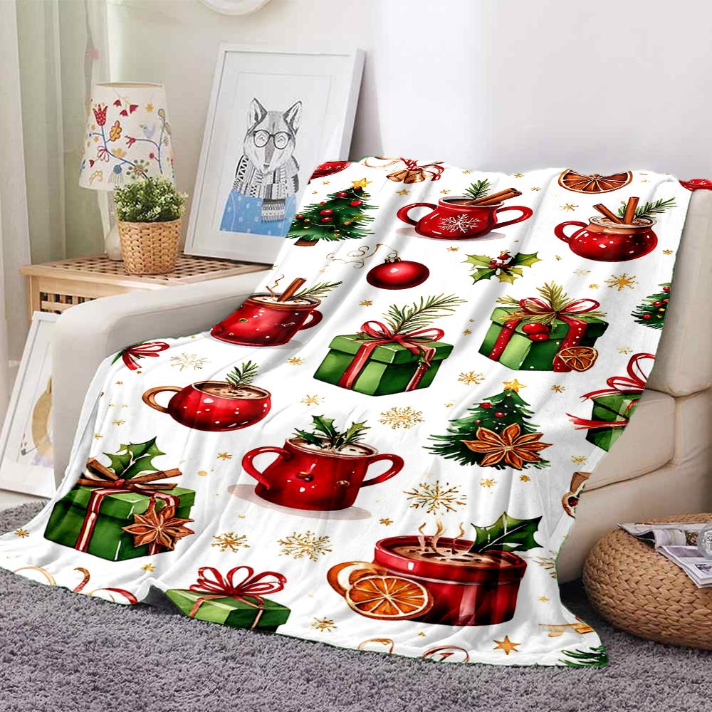 1Pc Christmas Santa Bunnies Blanket Soft And Comfortable Casual Warm Camping Travel Christmas Halloween Gift M91725