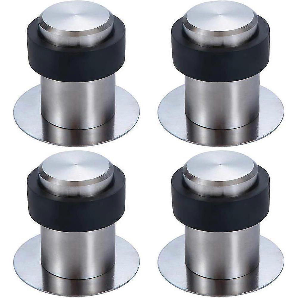 4pcs Adhesive Stainless Steel Door Stop, 1.8" Floor Mounted Door Stopper Doorstop