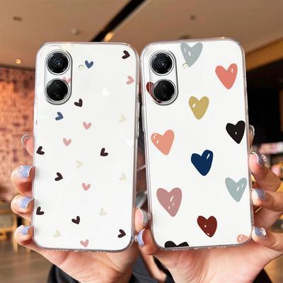 Phone Case For Xiaomi Redmi 13C 13 12 10 12C Cute Love Heart Tpu Transparent Clear Non-Yellowing Silicone Cover For Redmi 13C 5G