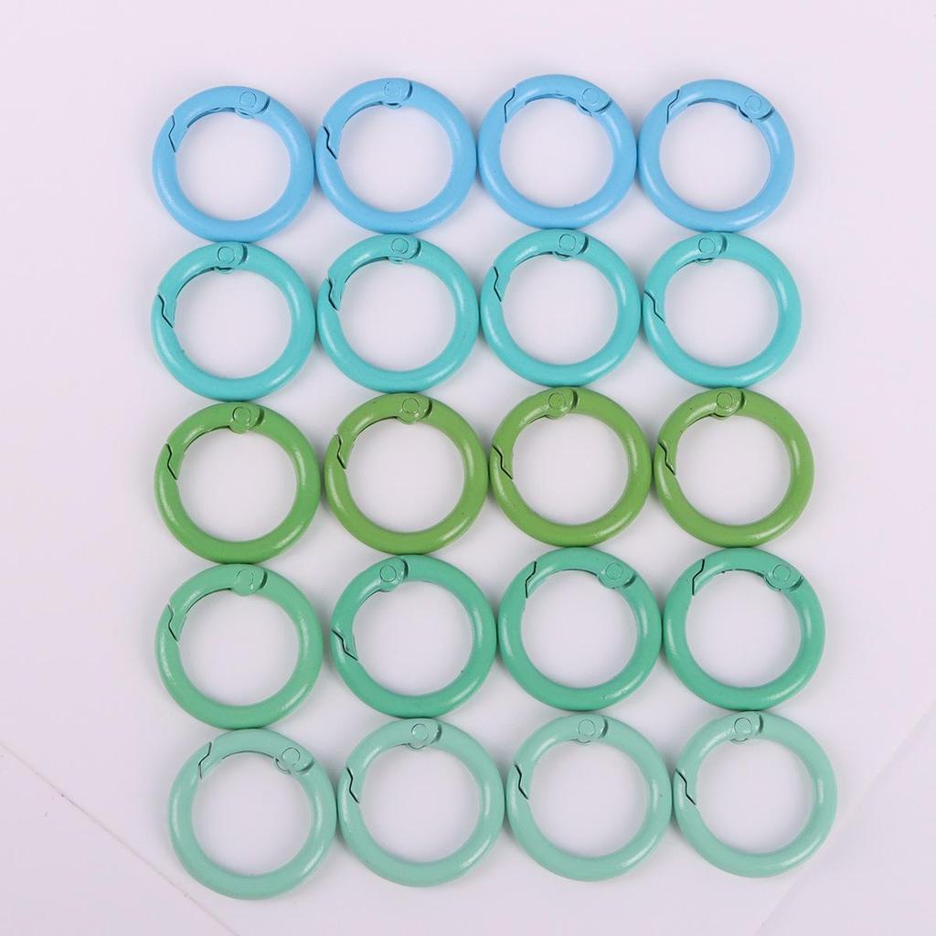 24mm Candy Color Round Metal Keychain - Handmade Spray Painted DIY Jewelry Accessory, Available In Multiple Colors