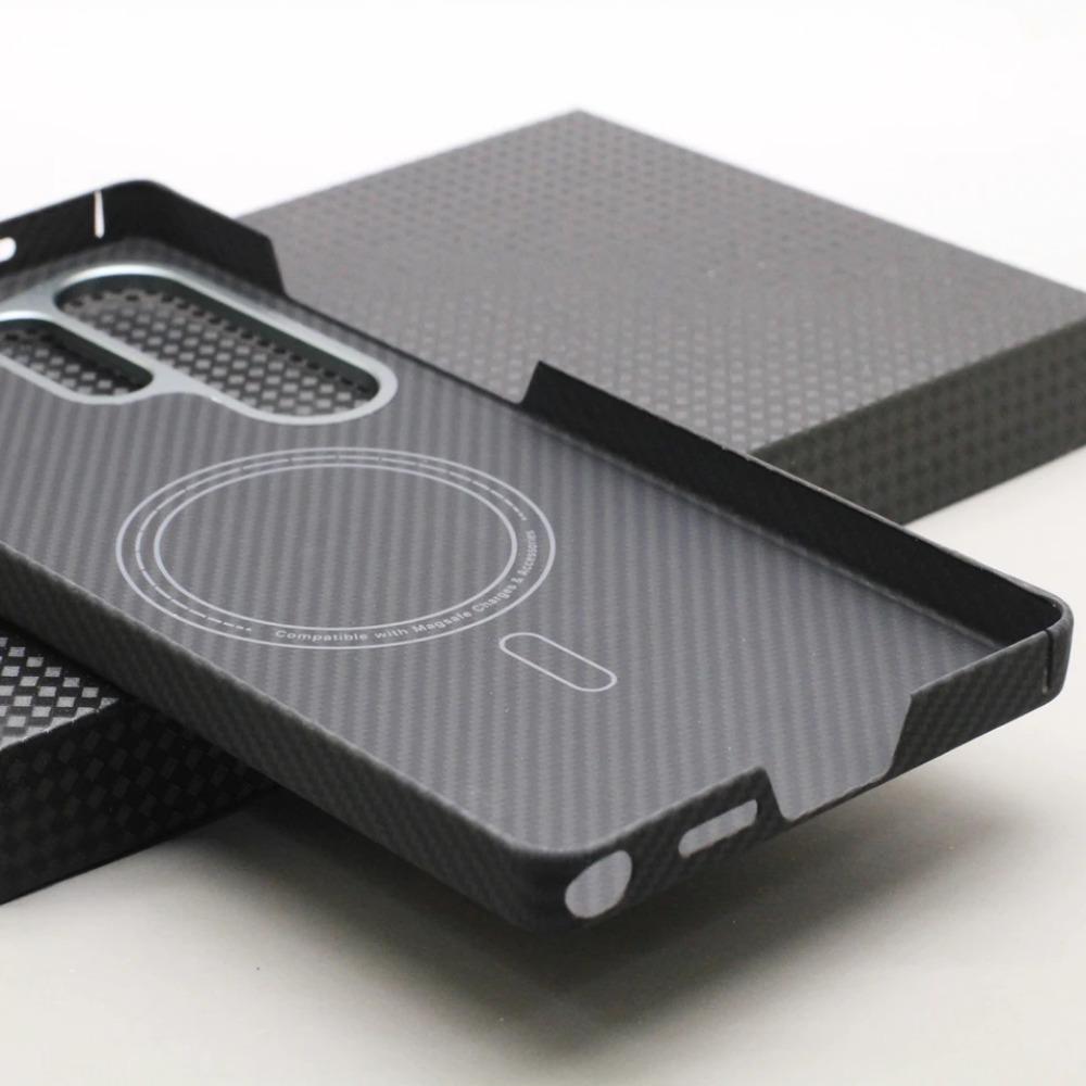 Magnetische Handyhülle aus Kohlefaser für Samsung Galaxy S25 Ultra 600D Aramidfaser Magnetisch Stoßfest Schutzhülle S25 Ultra Magsafe Hülle