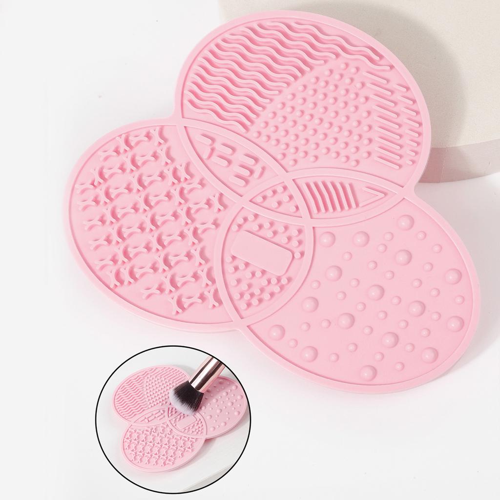 Makeup Brush Cleaning Mat Portable Cosmetic Foundation Eyebrow Brushes Gel Cleaning Pad Makeup Tools Silicone Scrub Board 1 Sold