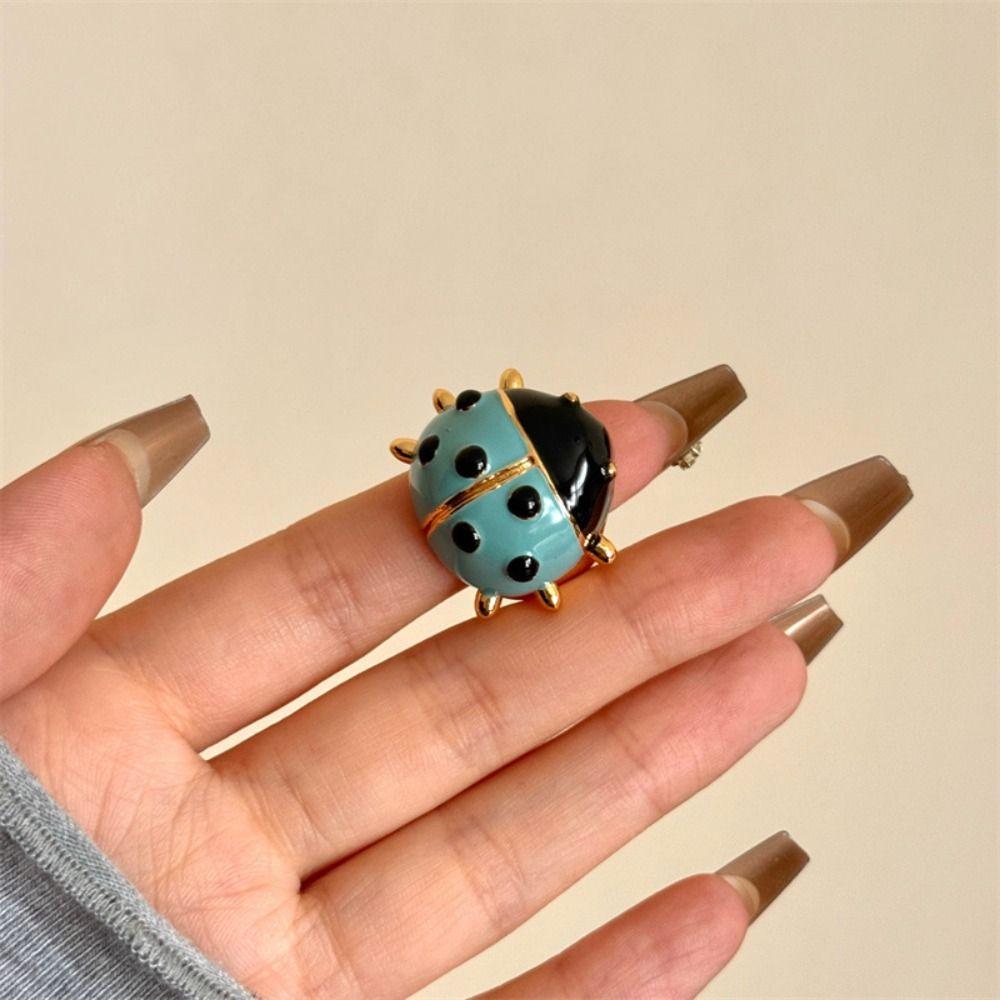 Dripping Oil Ladybug Drip Oil Ring Coccinella Septempunctata Chunky Enamel Ring  Decoration