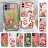Animated Strawberrys Shortcake Phone Case For IPhone 11 12 13 14 15 16 Pro Plus X XS MAX Matte Bumper Shockproof Cover