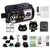 Set Astuccio Gatto Nero Carino Cancelleria Per Studenti E Bambini, Astuccio 2-in-1 Perfetto Regalo Rientro a Scuola