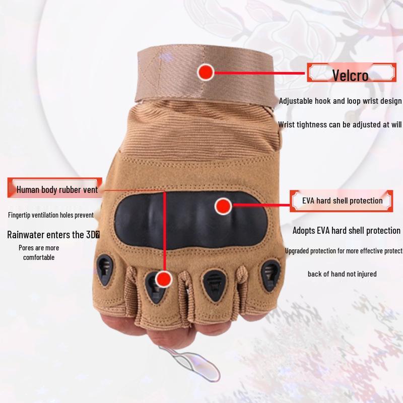 Taktische Halbfingerhandschuhe für Herren: Rutschfest, Verschleißfest für Outdoor-Sportarten, Radfahren und Bergsteigen.