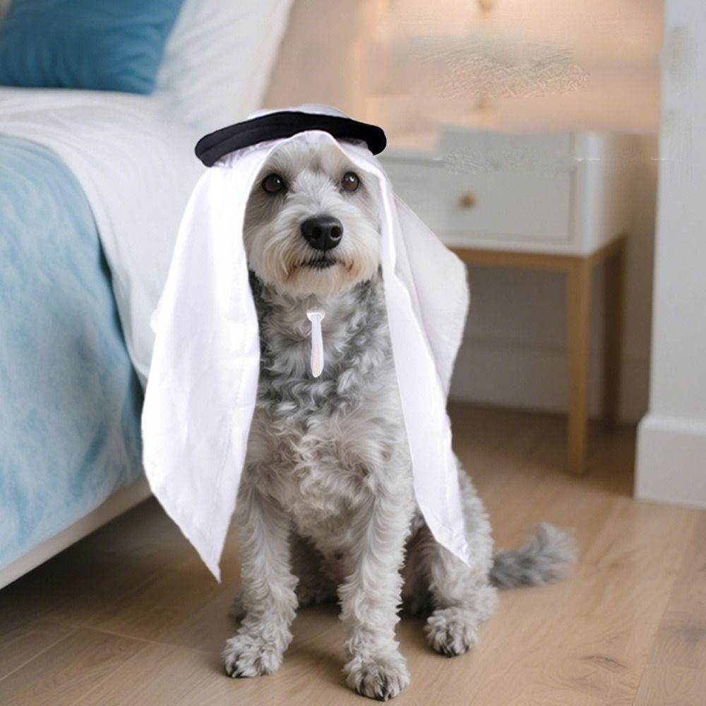Adjustable Saudi Arabia Pet Hat Soft Pet Headwear Cat Headscarf Cat Cosplay Hat  for Dogs Cats