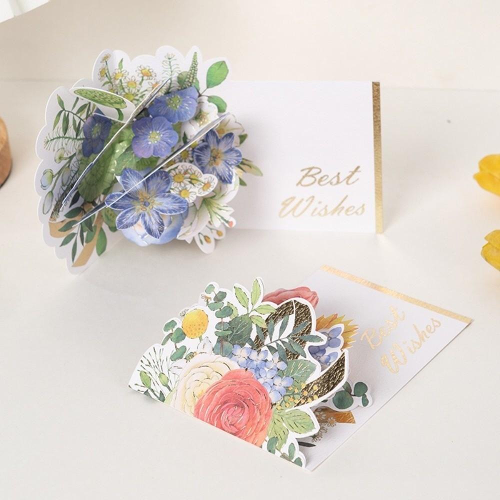 New 3D Pop-up Style 3D Greeting Card Creative Romantic Flower Blessing Card Handmade Creative Flower Card Wedding Invitations