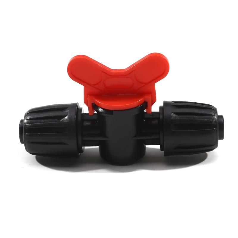 Conectores de porca Válvula de interruptor de gotejamento para tubo de gotejamento de 1/2" Válvula de corte de fluxo de água de 16 mm Conexões