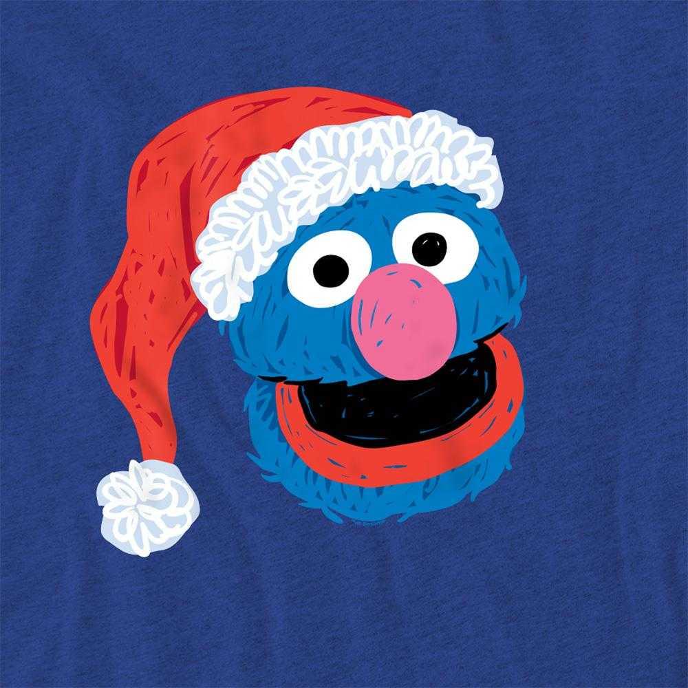 Sesame Street Unisex Adult Grover Scribble Heather Christmas T-Shirt