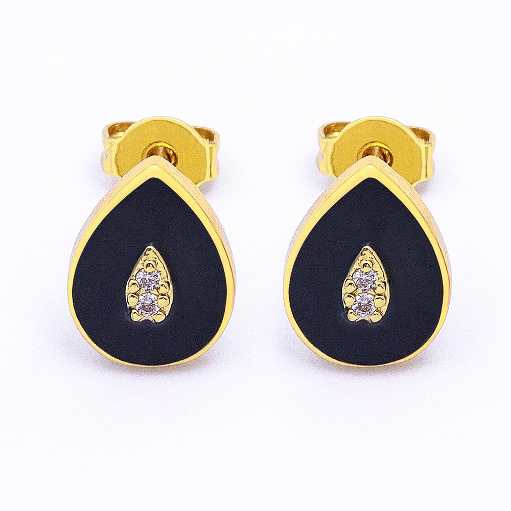 New Arrival Water Drop Shape Colorful Drip Oil Cute Delicate Stud Earrings for Women Summer Beach Enamel Party New Year Jewelry