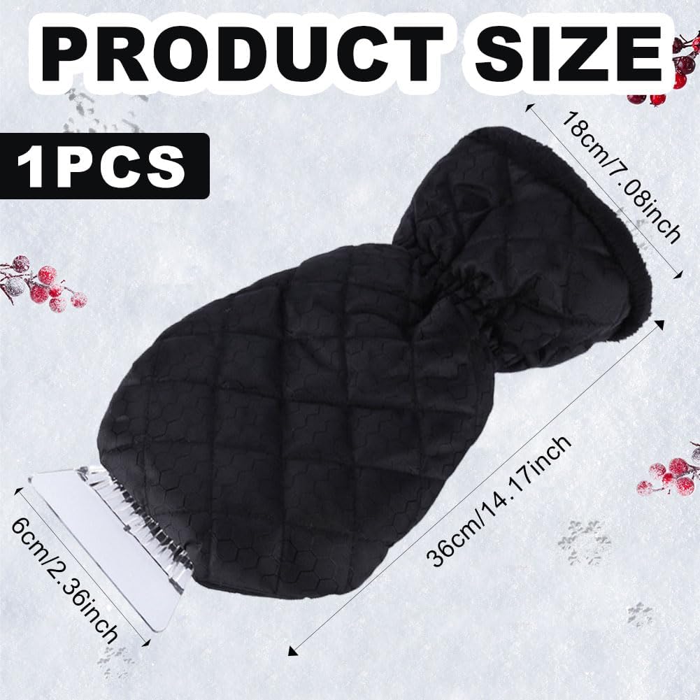 Ice Scraper with Glove, No Scratch Ice Scrapers for Car Windshield, Windproof Warm Snow Scraper for Quick Snow and Ice Removal on SUV Truck Vehicle