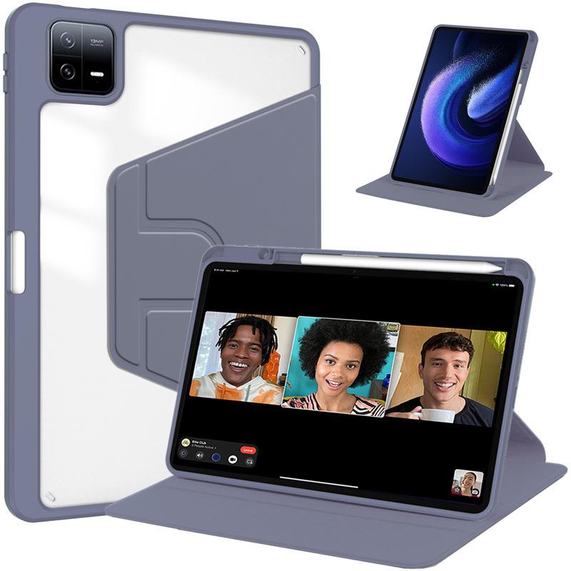 360 Rotation Stand Case For Xiaomi Mi Pad 8 7 6 5 Pro Redmi Pad 2 SE 11 12.1 inch Tablet Case Clear Hard Acrylic Cover Case