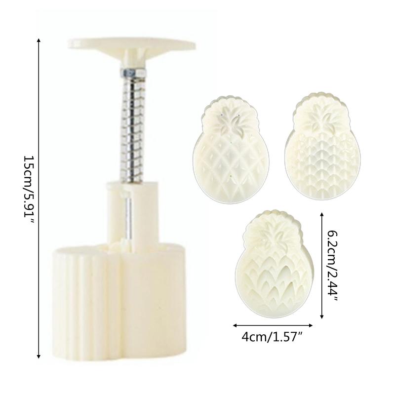 50g Plastic Material Mooncake Moulds Mooncake Stamps Cute Pineapple Shaped DIY Mooncake Gadgets for Mid-Autumn Festival