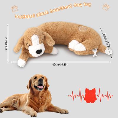 Großes Plüschspielzeug für Hunde, Geburtstagsgeschenke für Hunde, beruhigendes Spielzeug mit Herzschlag für Haustiere, Kauspielzeug für Hunde, Beruhigungshilfen für Haustiere, Spielzeug für Verhaltenstraining