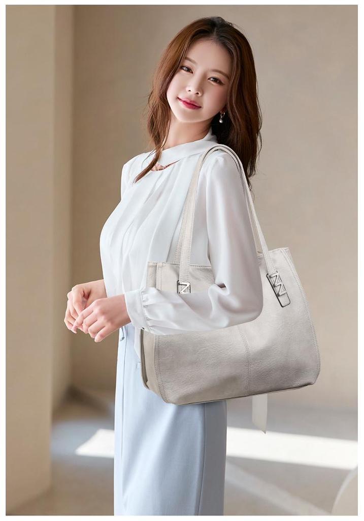 2026 Retro Women's Large Capacity Soft Leather Tote - Casual Single Shoulder Underarm Bag