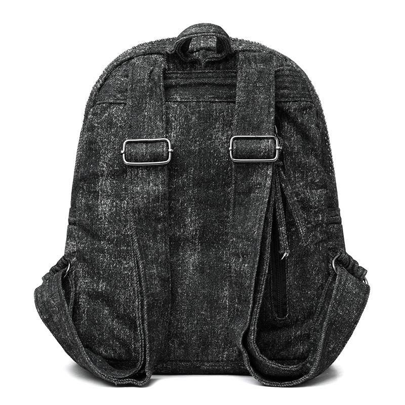Denim Backpack Punk Rivet Backpack