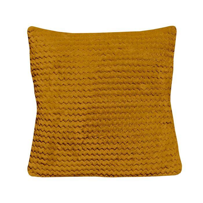 Coussin 45x45 cm COCOONING moutarde, par Soleil d'Ocre