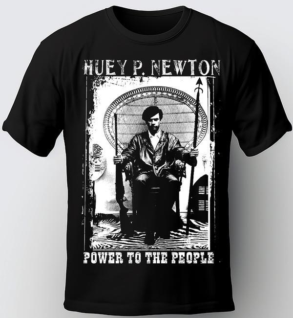 HUEY P. NEWTON T-SHIRT. COLOR BLACK. REPARATION TEES, Black History T Shirt. Unisex T-Shirt XXXXL