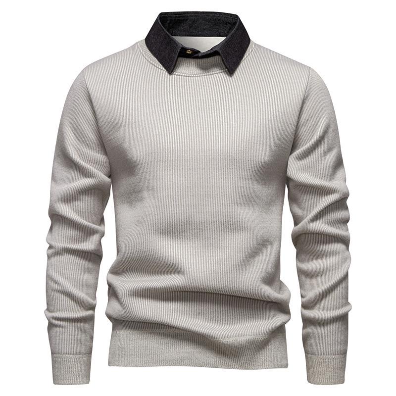

Men s Layered Knit Collar Sweater - Autumn/Winter Fashion XL
