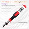 Ratchet Screwdriver,Non-Slip Handle, High Strength, 180-Degree Pivoting, Adjustable Angle, 13-in-1 Multi-Functional Screwdriver