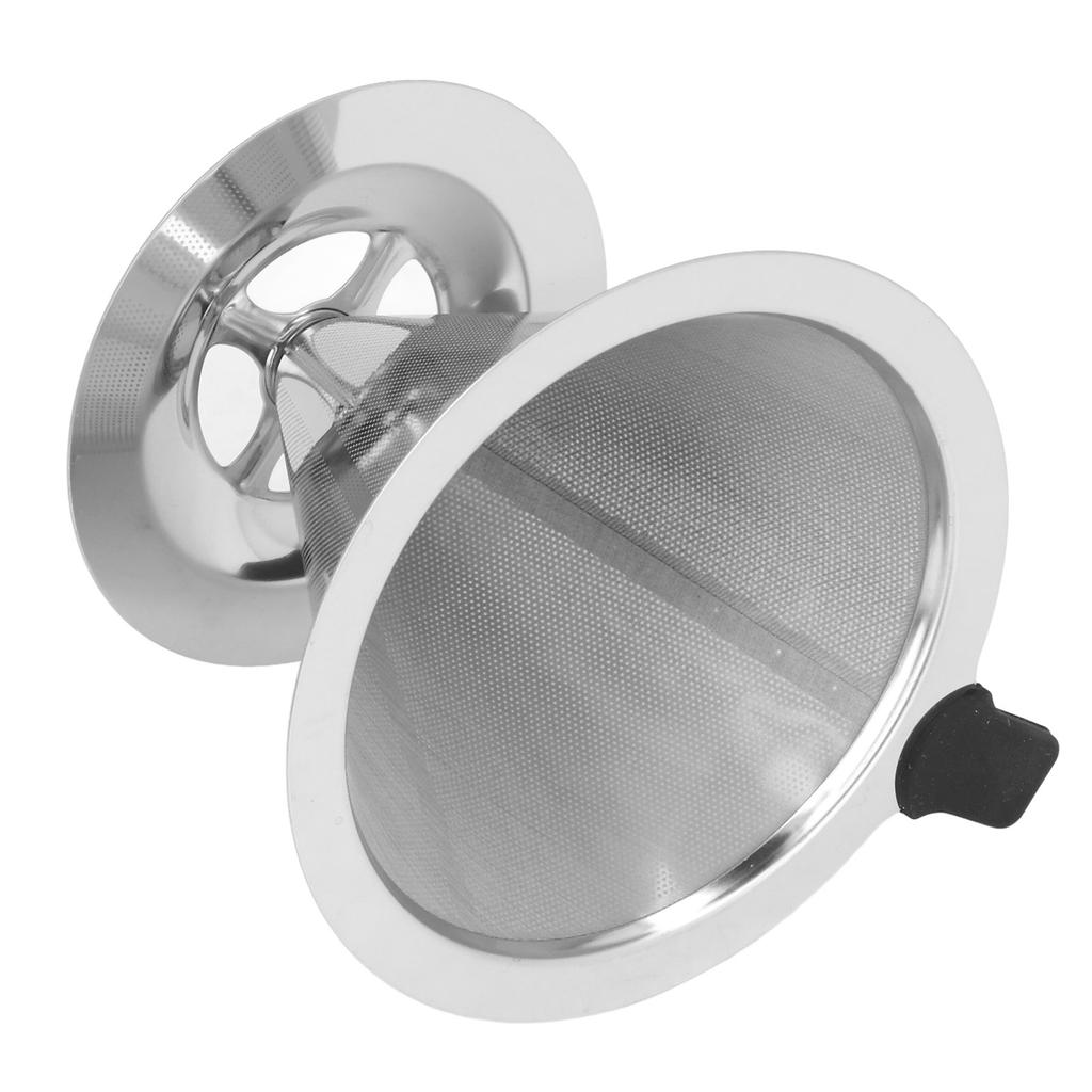 Stainless Steel Coffee Dripper Drip Cone Coffee Filter Reusable Coffee Filter Cup for Kitchen2‑4 Cups