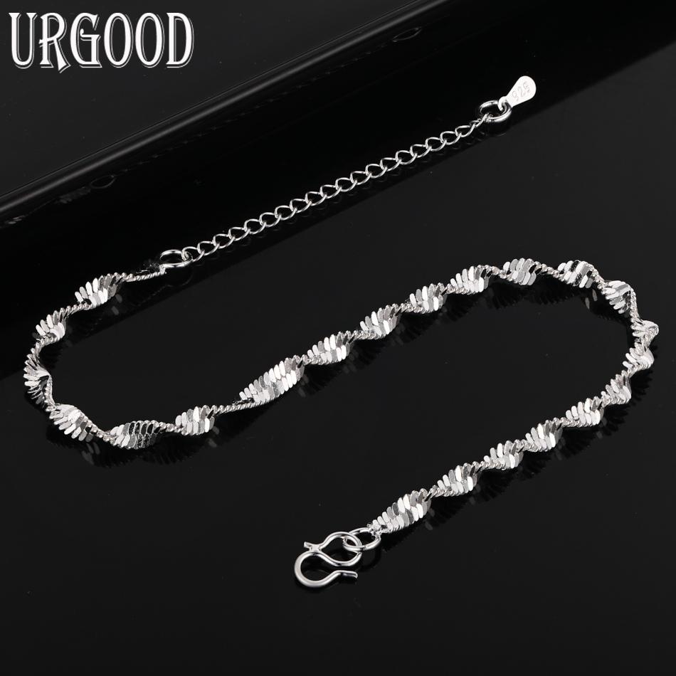 925 Sterling Silver Wedding Jewelry Geometric Fashion Bracelet