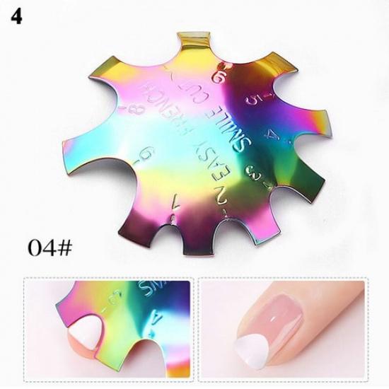 Nail Art Tool Stencil French Tip Smile Line Multi-Sizes Easy Edge Cutter Trimme^