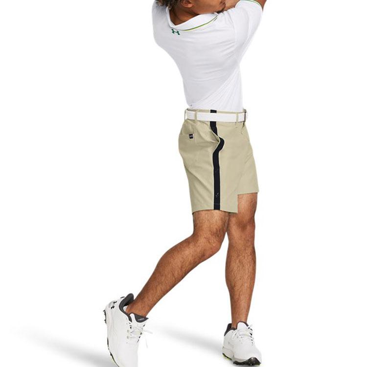 Under Armour Drive Deuces Solid Color Casual Comfortable Straight Leg Golf Training Mid Rise Athletic Shorts Men Shorts Dusty-Pink Gray 1383157-273