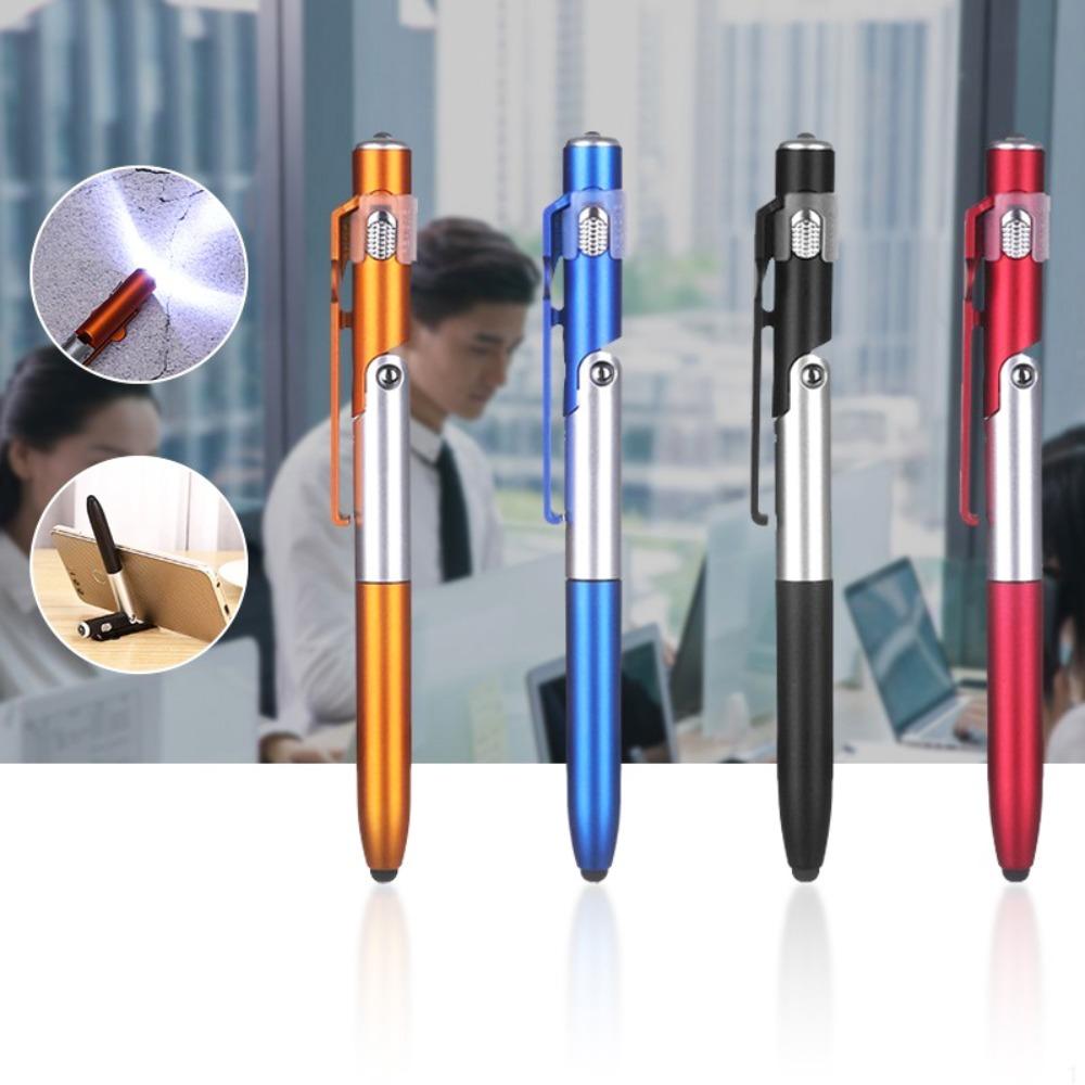Night Reading Students School Cellphone Holder Stylus Pen Ballpoint Pen with LED Light Writing Pen