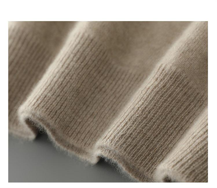 Men's Color Block Wool Pullover - Warm, Thickened Round Neck Knitwear for Autumn/Winter 2025
