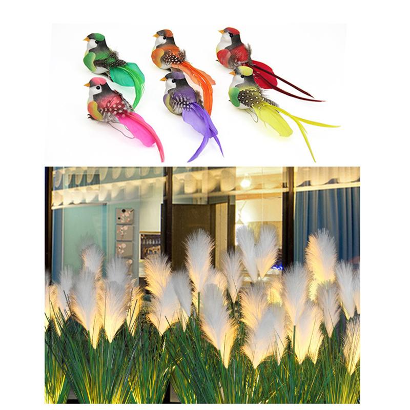 6Pcs Artificial Feather Birds With Vibrant Colors And Realistic Look Perfect For Garden Home Decor Diy Crafts Party Ornaments