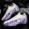 Spring Soccer Shoes Purple Print Children's Soccer Shoes Turf Training Shoes Outdoor Long Spikes Sports Soccer Shoes