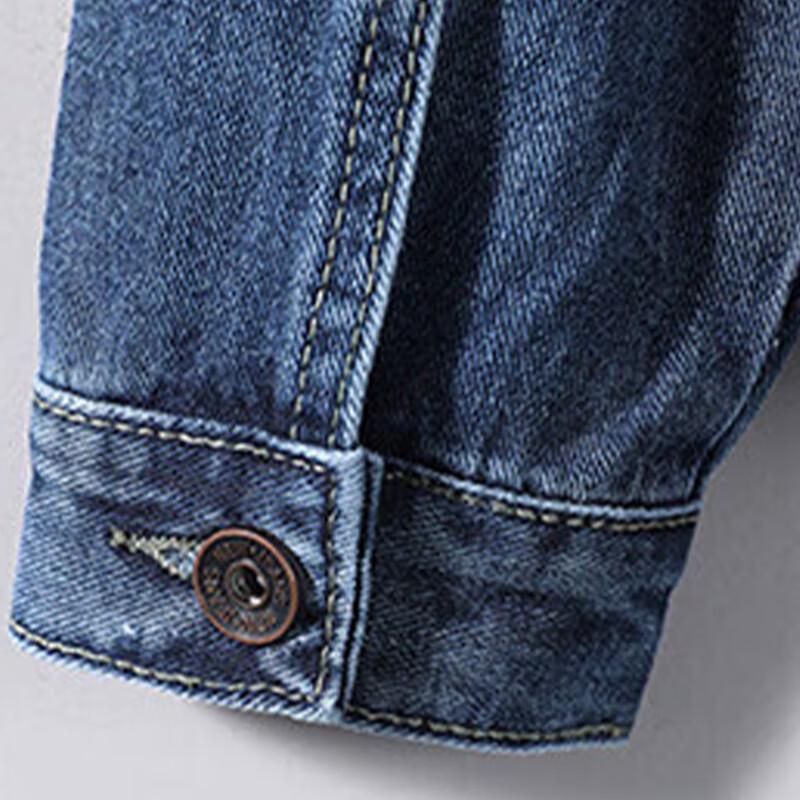 MaoRen Men's Casual Slim Fit Denim-Look Jacket