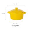 Ceramic Double-Ear Baking Bowl with Lid (400-600ml) - Anti-Scald Soup, Egg, Pudding, Stew Pot