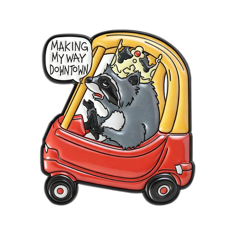 Opossum Raccoon Enamel Pins Trash Panda Good Kitty Brooches Lapel Badges Cartoon Animal Jewelry Gift for Friends