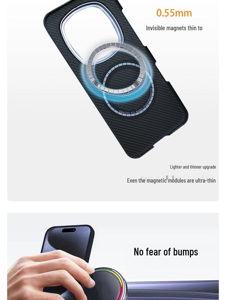 Kevlar Magnetic Phone Case for Honor Magic 8: Slim, Lightweight, Anti-Fingerprint Aramid Fiber Protection.