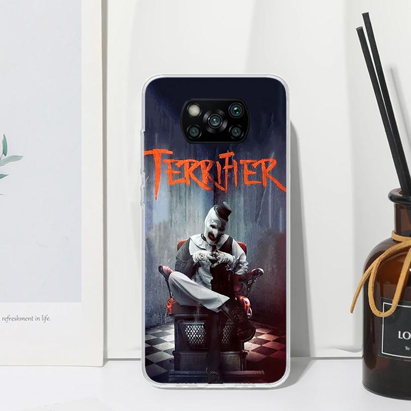 Horror Movie Terrifier Phone Case For Xiaomi Poco X7 X6 X5 M7 M8 Pro F7 Ultra Redmi 15C 15 13C 13 12C 12 10 10C 10A Art Fundas P