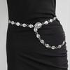 New European and American InS-style Carved Alloy Waist Chain with Black and White Western Buckles, Elegant Women's Belt