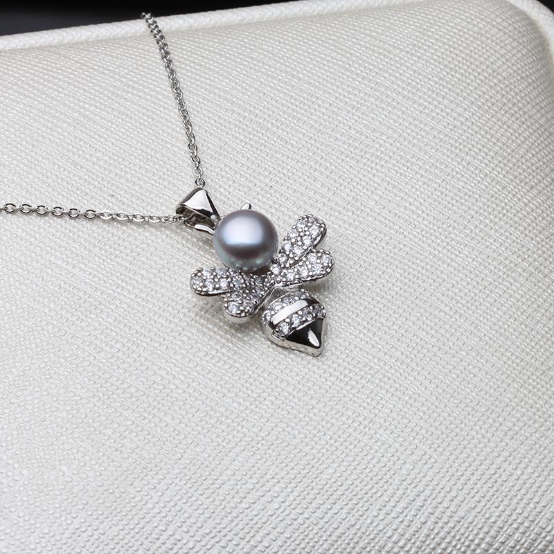 

Beautiful Silver Pearl Pendant 925 Woman,Real Natural Freshwater Pearl Pendant Pendant Wife Mother Gift White