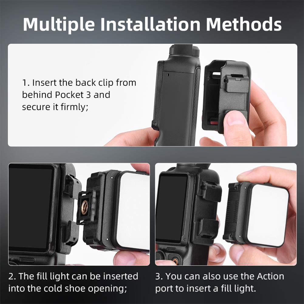 Magnetic Fill Light Rechargeable LED Video Light Vlogging Light for DJI Osmo Pocket 3 Camera Accessories