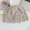 Ear Protector Pearl Bow Beanies Cap Casual Korean Wool Hat Stacking Knitted Bonnet Cap  Daily