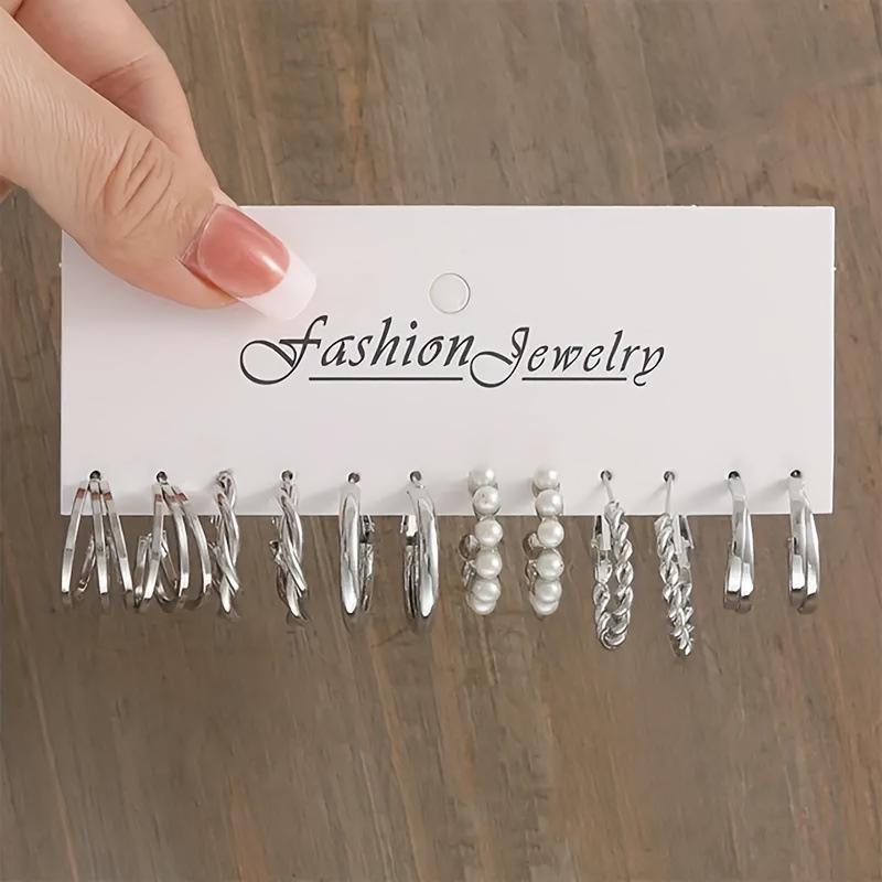 European and American hot-selling earrings set, simple earrings, versatile temperament, personalized high-end earrings 1 pair