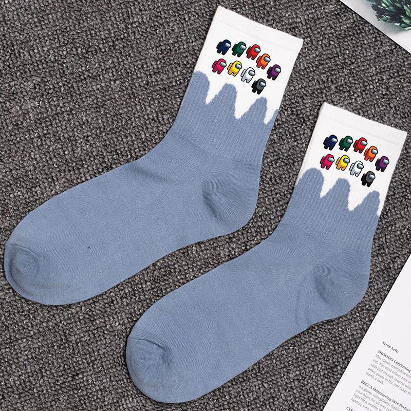 

Носки с узором Взрослые чулки Унисекс Игра Мультяшный Самозванец Носок Одежда #23 Blue Nine Postors