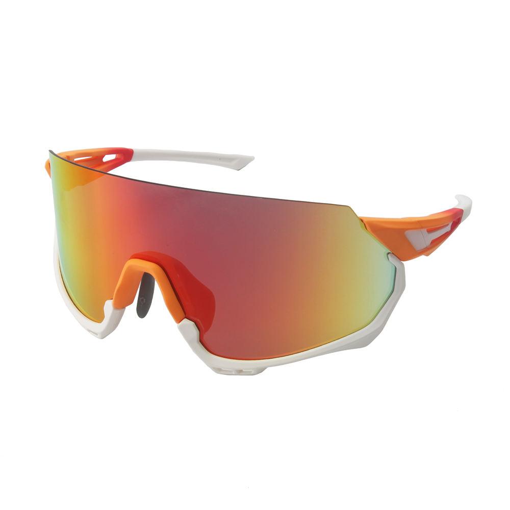 Custom Logo TR90 PC Sports Sunglasses UV400 Semi-Rimless Frame Mirrored Cycling Glasses Adjustable Nose Pads Waterproof