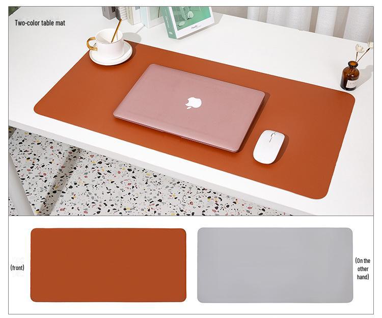Two-Color Large Waterproof Leather Desk and Mouse Pad for Students and Computers