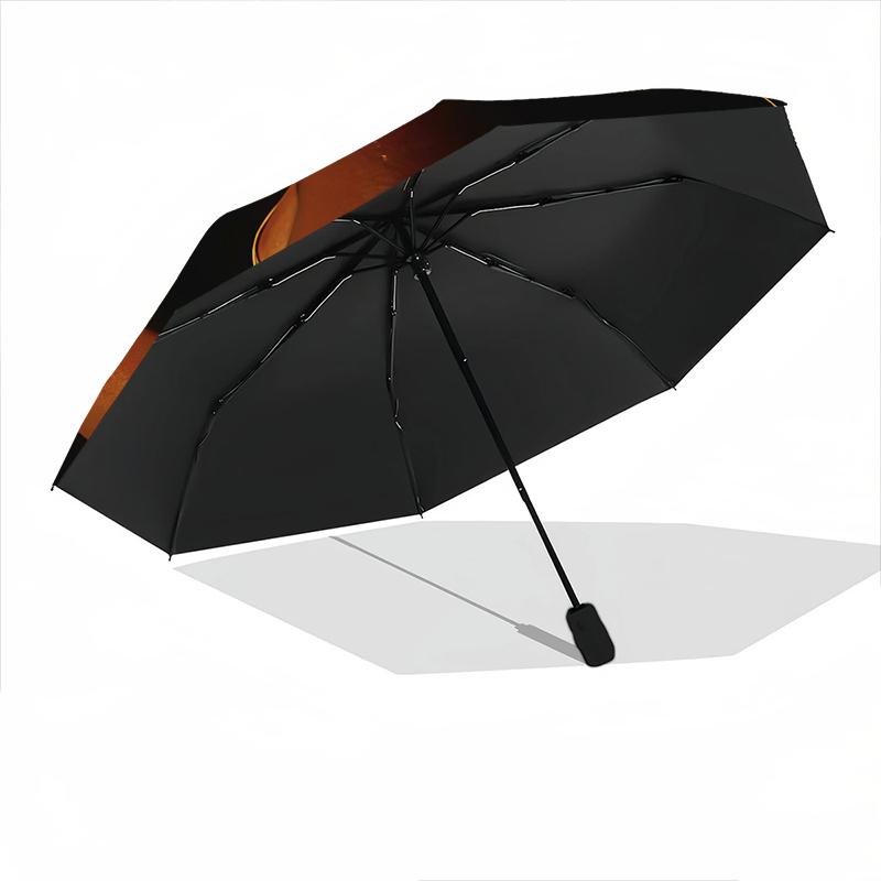 1pc French rock singer Johnny Hallyday Umbrella Portable Folding Umbrella Iron Frame Hole Bone Structure Outdoor Home Umbrella
